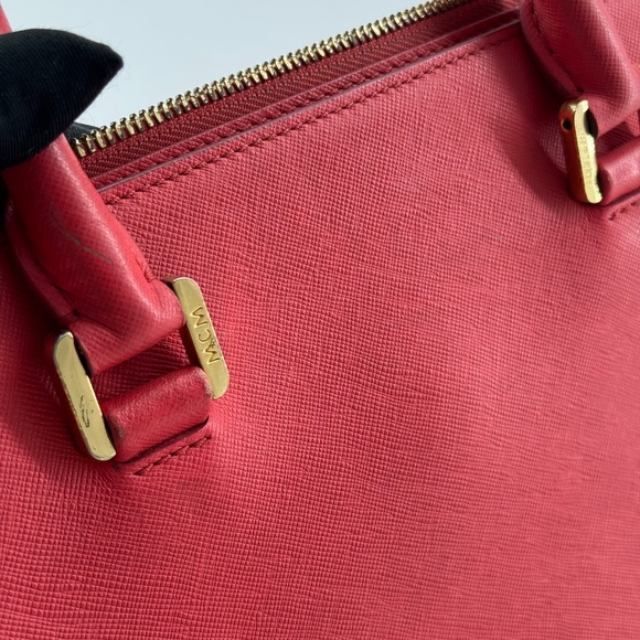 MCM Pink Leather Satchel Bag with Gold Hardware - Picture 5 of 15